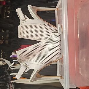 Guess grey bootie heels. Leather